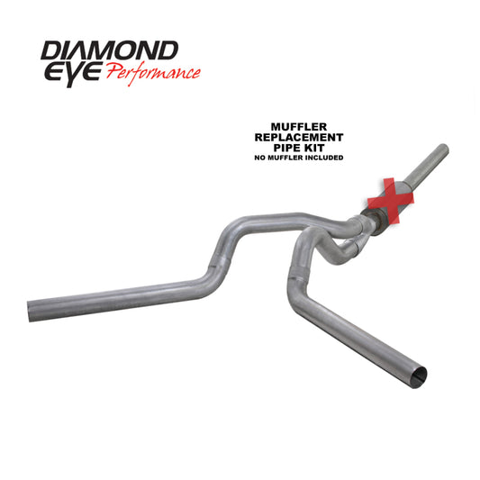 Diamond Eye KIT 4in CB MFLR RPLCMENT PIPE DUAL AL: 2004.5-2007.5 DODGE CUMMINS 600