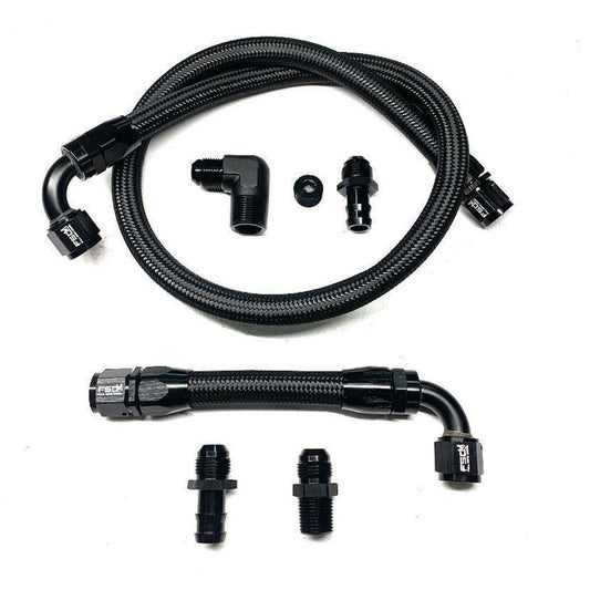 03-07 Dodge Cummins Heater Hose Kit Black Braided Full Send Diesel