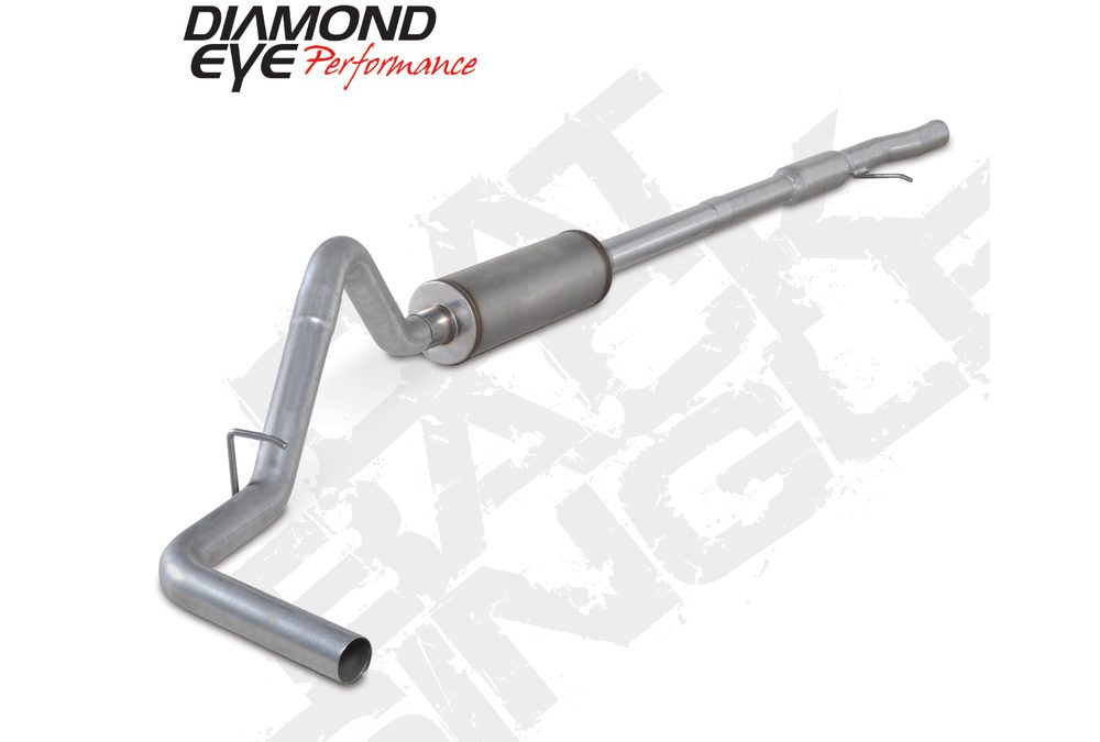 Cat Back Exhaust For 09-13 Silverado/Sierra 1500 4.8L And 5.3L V8 3 Inch Single Side Exit Aluminized Diamond Eye