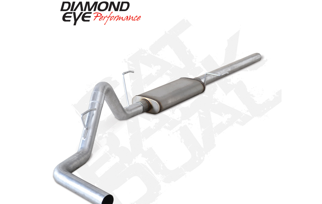 Cat Back Exhaust For 04-08 Ford 150 5.4L 3 Inch With Muffler Cat Back Single Side Exit Aluminized Diamond Eye