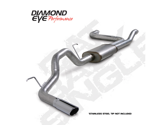 Cat Back Exhaust 04-12 Nissan Titan 5.6L 3.5 Inch Single Side With Muffler Aluminized Diamond Eye