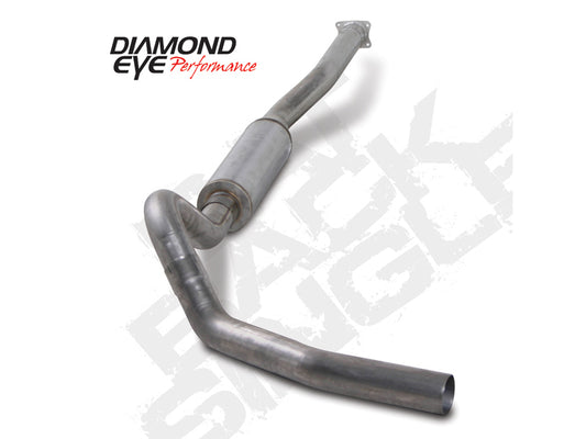 Cat Back Exhaust For 01-05 Silverado/Sierra 2500/3500 6.6L 4 inch Single Pass With Muffler Stainless Diamond Eye