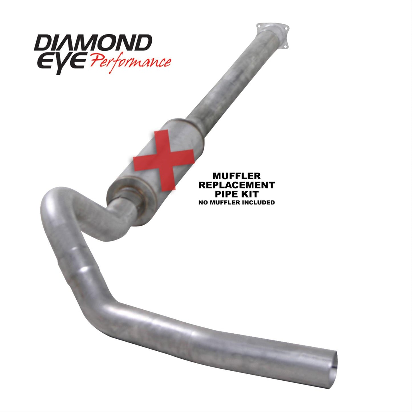 Cat Back Exhaust For 01-05 Silverado/Sierra 2500/3500 6.6L 4 inch Single Pass No Muffler Stainless Diamond Eye