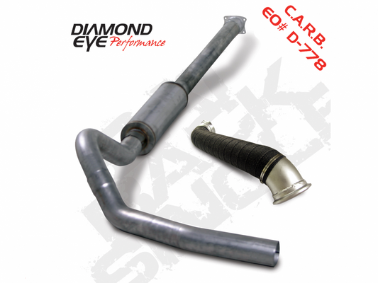 Cat Back Exhaust For 04-05 Silverado/Sierra 2500/3500 LLY 4 inch Single Pass With Muffler Stainless Diamond Eye