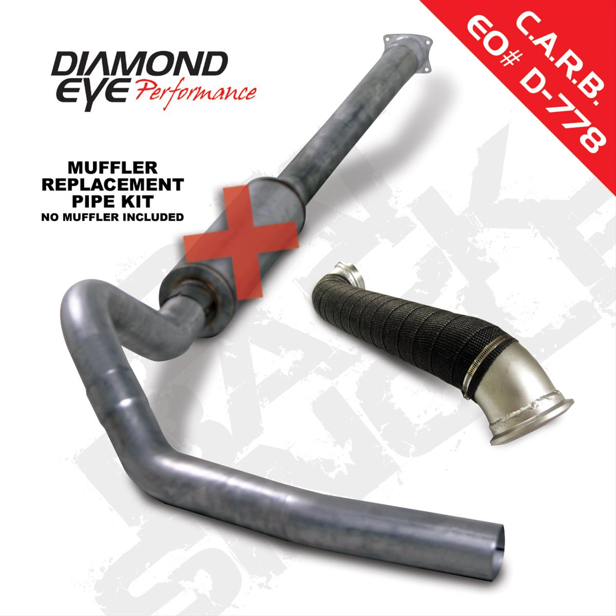 Cat Back Exhaust For 04-05 Silverado/Sierra 2500/3500 LLY 4 inch Single Pass No Muffler Stainless Diamond Eye