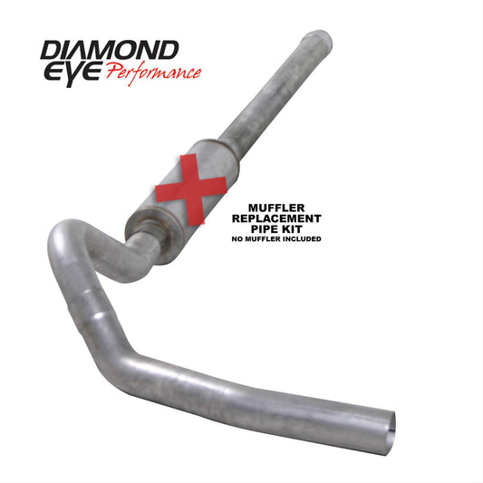 Cat Back Exhaust For 06-07.5 Silverado/Sierra 2500/3500 4 inch Single Pass No Muffler Aluminized Diamond Eye