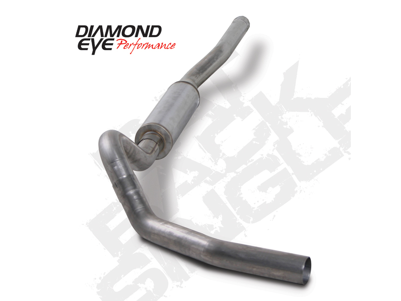 Cat Back Exhaust For 06-07.5 Silverado/Sierra 2500/3500 4 inch Single Pass With Muffler Stainless Diamond Eye