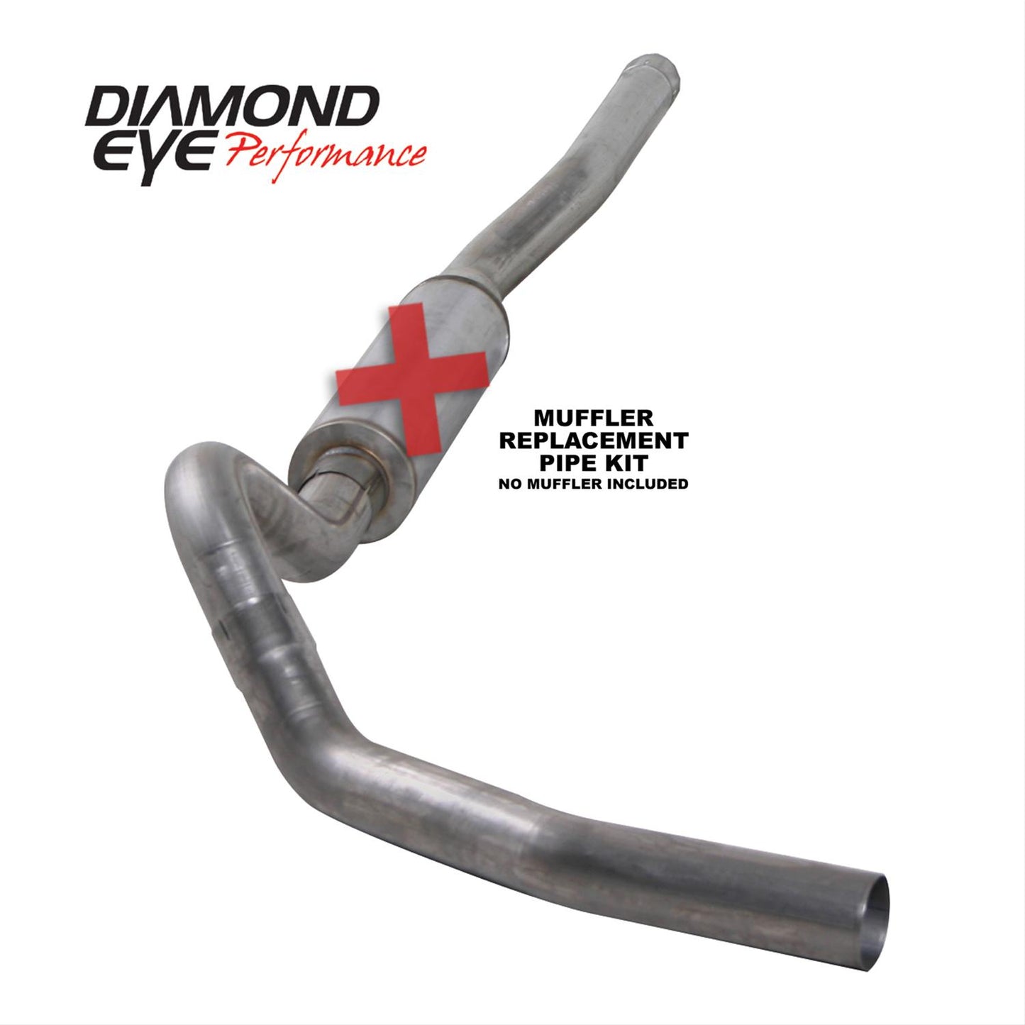 Cat Back Exhaust For 06-07.5 Silverado/Sierra 2500/3500 4 inch Single Pass No Muffler Stainless Diamond Eye