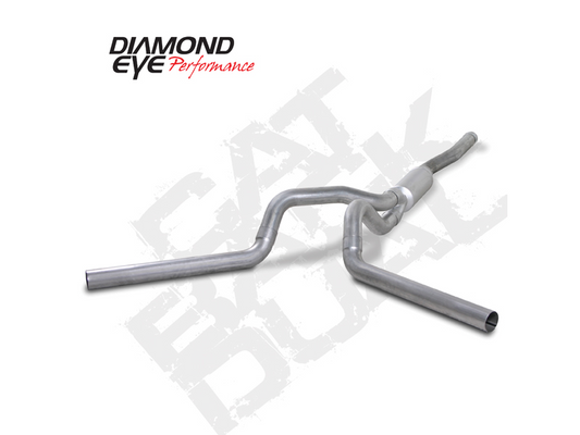 Cat Back Exhaust 06-07.5 Silverado/Sierra 2500/3500 4 In. Split Rear/Side W/ Muffler Aluminized Diamond Eye