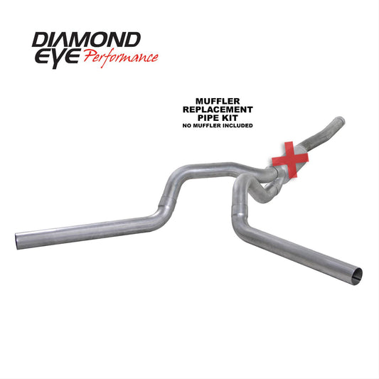 Cat Back Exhaust 06-07.5 Silverado/Sierra 2500/3500 4 In. Split Rear/Side No Muffler Aluminized Diamond Eye