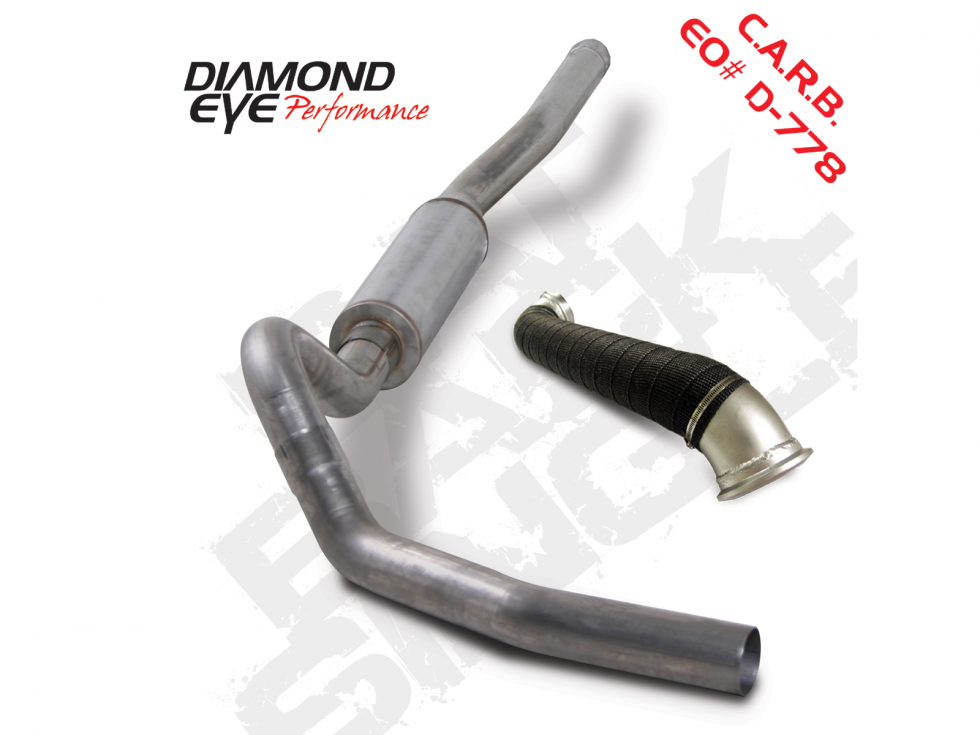 Cat Back Exhaust For 06-07 Silverado/Sierra 2500/3500 6.6L LBZ Single Pass With Muffler Stainless Diamond Eye