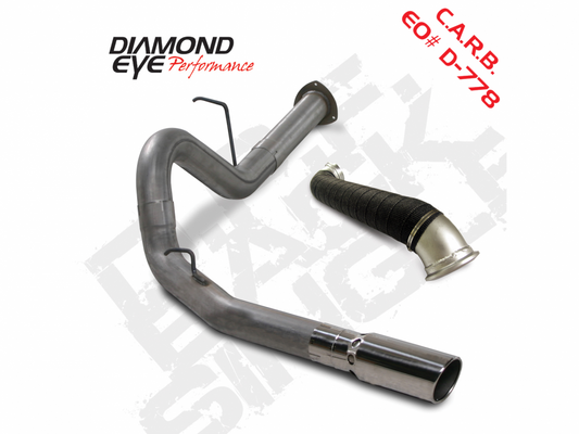 Filter Back Exhaust 07.5-10 Silverado/Sierra 2500/3500 4 inch Single Pass No Muffler Stainless Diamond Eye