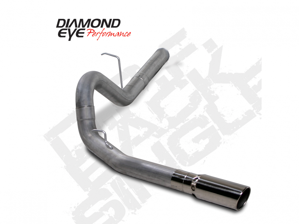 Filter Back Exhaust For 11-12 Silverado/Sierra 2500/3500 6.6L Duramax 4 inch Single Side Stainless Diamond Eye