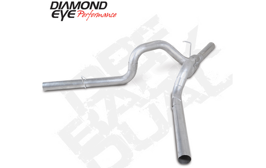 DPF Back Exhaust For 11-15 Silverado/Sierra 2500/3500 4 Inch Single/Dual Split Side Aluminized Diamond Eye