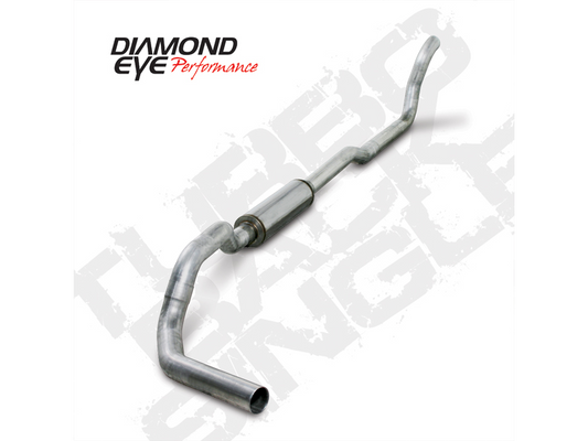 Turbo Back Exhaust With Muffler For 89-93 Dodge RAM 2500/3500 Long Bed 4 Inch RWD Side Aluminized Diamond Eye