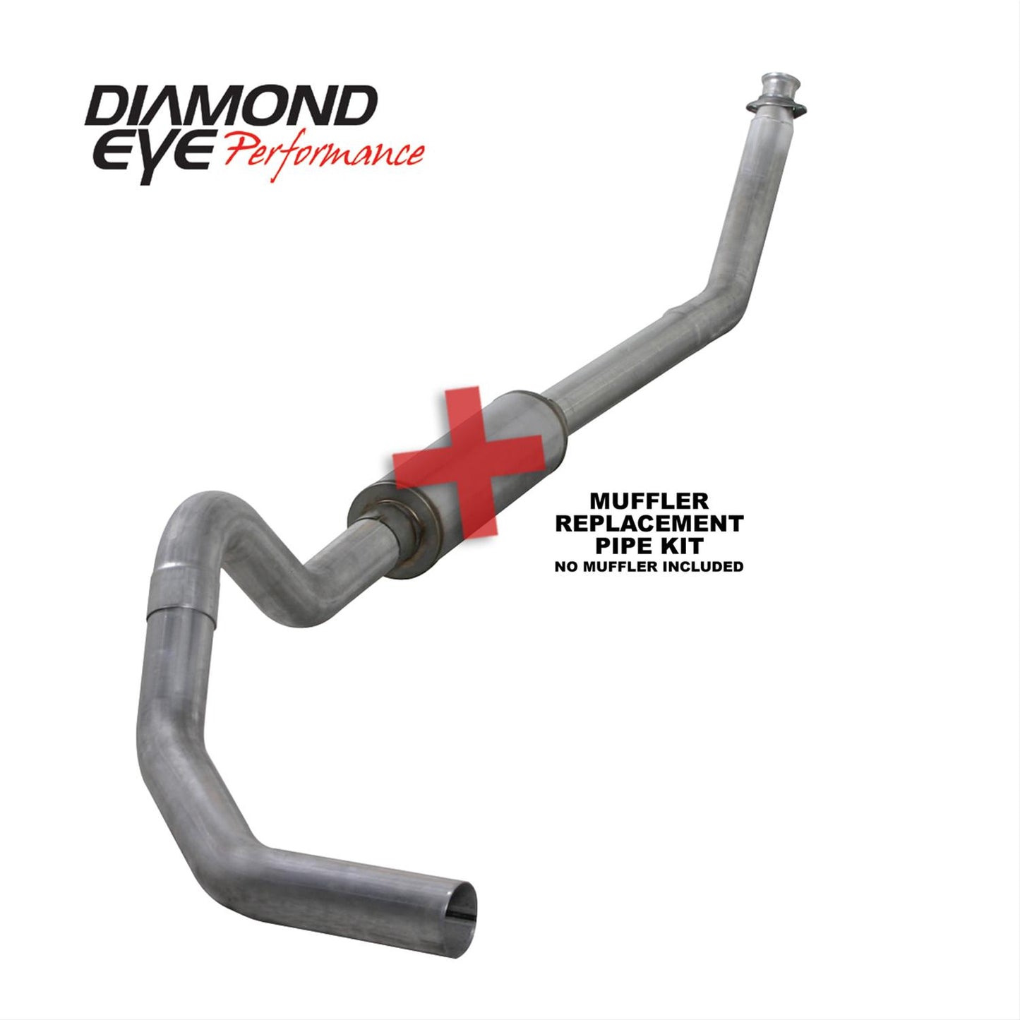 Turbo Back Exhaust 94-02 Dodge RAM 2500/3500 5.9L Cummins 4 Inch SinglePassNo Muffler Aluminized Diamond Eye