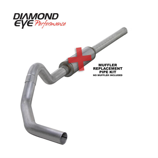 Cat Back Exhaust For 04.5-07.5 Dodge RAM 2500/3500 Cummins 4 Inch Single Side No Muffler Aluminized Diamond Eye