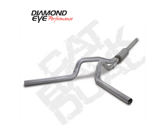 Cat Back Exhaust For 04.5-07.5 Dodge RAM 2500/3500 4 Inch Split Side Witht Muffler Aluminized Diamond Eye