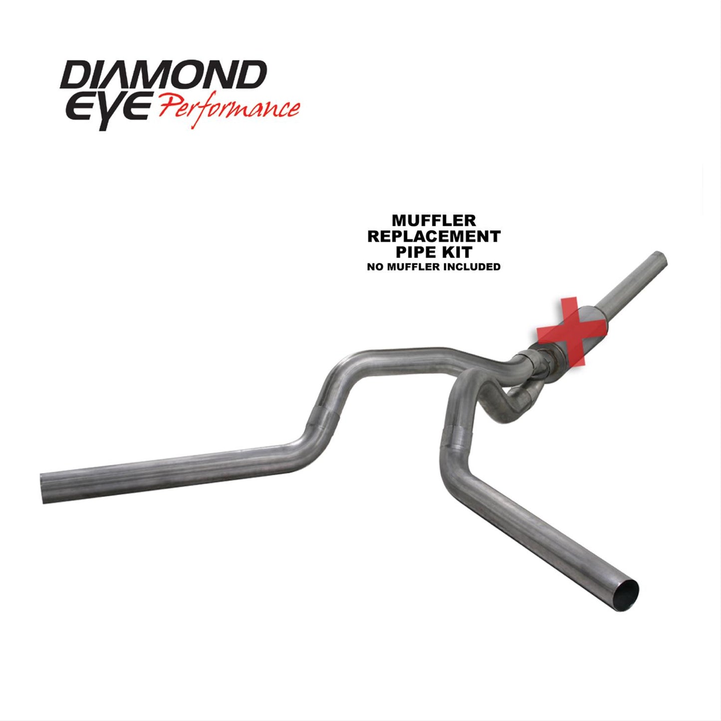 Cat Back Exhaust Single In/Dual Out 04.5-07.5 Dodge RAM 2500/3500 4 inch No Muffler409 Stainless Diamond Eye