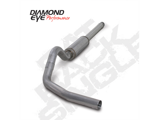 Cat Back Exhaust 94-97.5 Ford F250/F350 Superduty 4 Inch Single In/Out Pass With Muffler Aluminum Diamond Eye