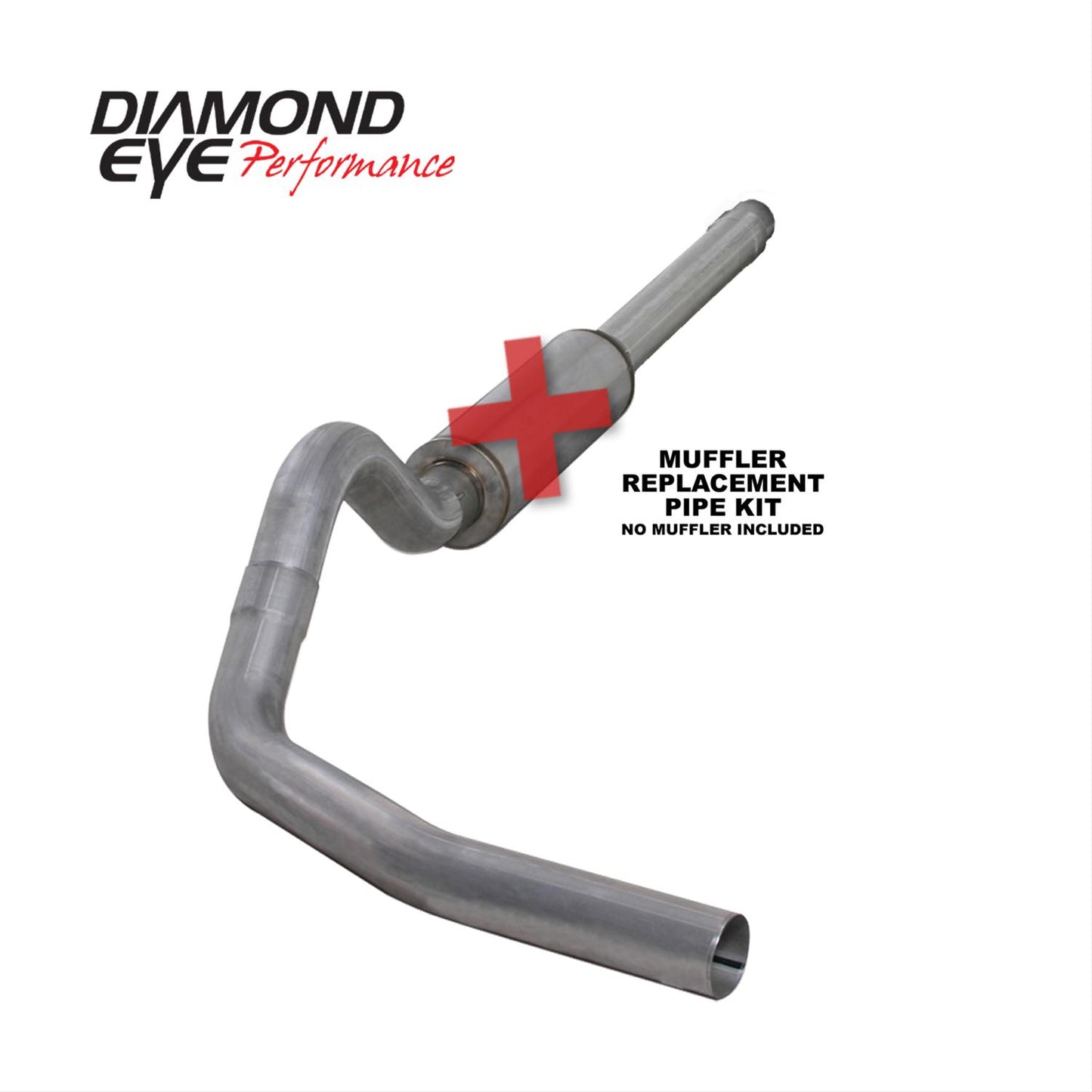 Cat Back Exhaust For 94-97.5 Ford F250/F350 Superduty 7.3L 4 Inch Single Pass No Muffler Aluminum Diamond Eye