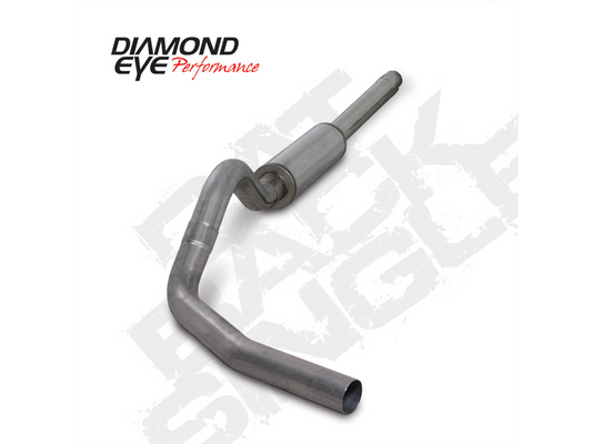 Cat Back Exhaust 94-97.5 Ford F250/F350 Superduty 4 inch Single In/Out Pass With Muffler Stainless Diamond Eye