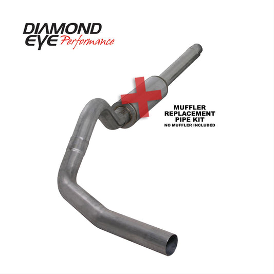 Cat Back Exhaust For 94-97.5 Ford F250/F350 Superduty 7.3L 4 inch Single Pass No Muffler Stainless Diamond Eye