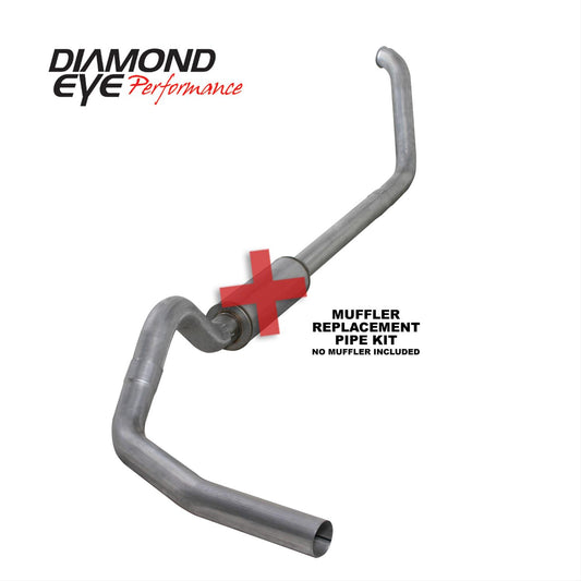 Turbo Back Exhaust For 99-03.5 Ford F250/F350 Superduty 7.3L 4 Inch Single Pass No Muffler Aluminum Diamond Eye