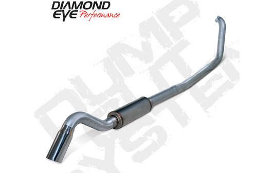 Turbo Back Exhaust 99-03.5 Ford F250/F350 Superduty 4 inch Single In/Out Pass With Muffler Stainless Diamond Eye