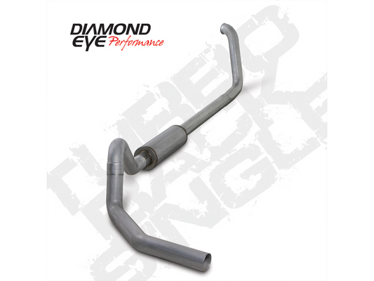 Turbo Back Exhaust 99.5-03.5 F250/F350 Cab/Chassis 4 Inch Single In/Out Pass W/ Muffler Aluminized Diamond Eye