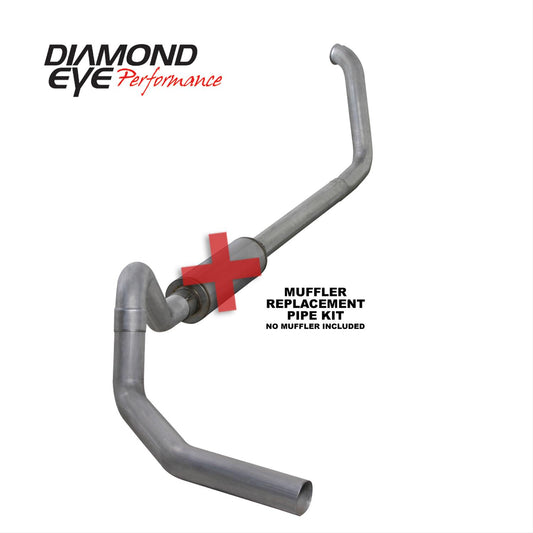 Turbo Back Exhaust 99.5-03.5 F250/F350 Cab/Chassis 4 Inch Single Pass No Muffler Aluminized Diamond Eye