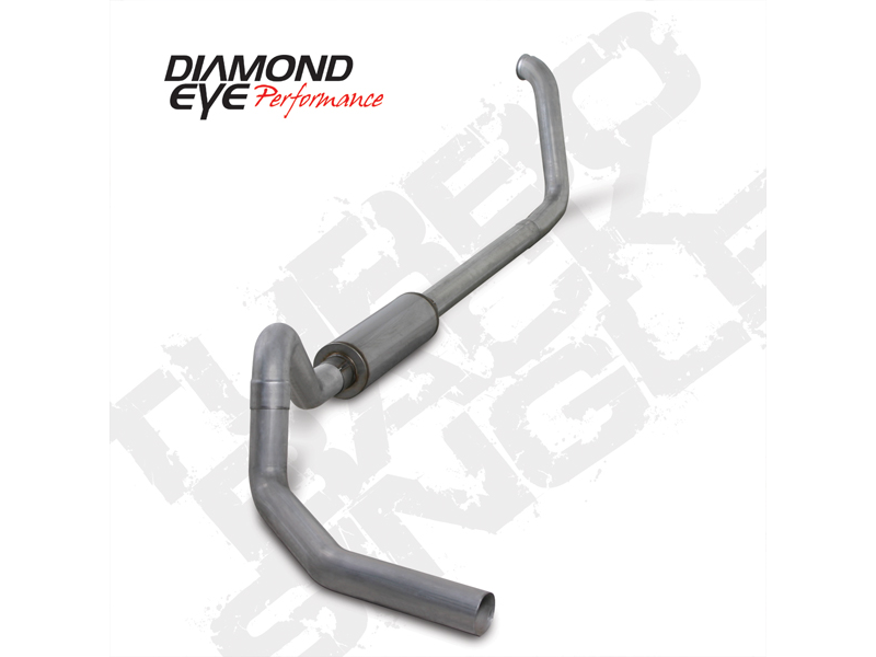 Turbo Back Exhaust 99.5-03.5 F450 4 Inch Single In/Out Pass With Muffler Aluminized Diesel Exhaust Diamond Eye