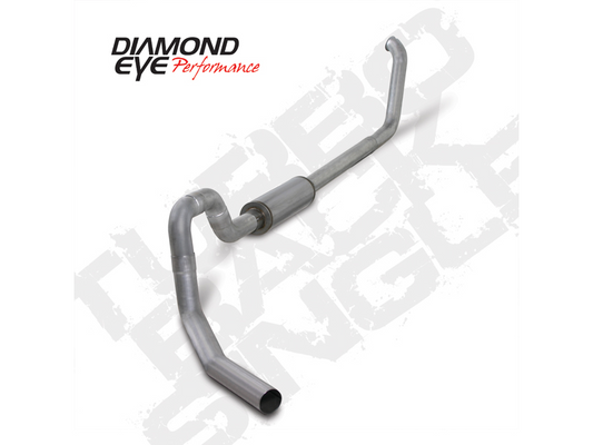 Turbo Back Exhaust 99.5-03.5 F550 Rollover 4 Inch Single In/Out Pass With Muffler Aluminized Diamond Eye