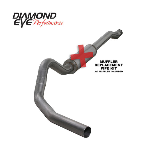 Cat Back Exhaust For 03-07 Ford F250/F350 Superduty 6.0L 4 inch Single Side No Muffler Stainless Diamond Eye