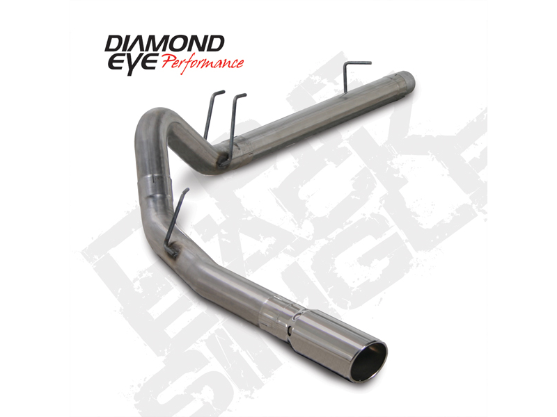 Filter Back Exhaust For 08-10 Ford F250/F350 Superduty 6.4L Powerstroke 4 inch Single Pass Stainless Diamond Eye