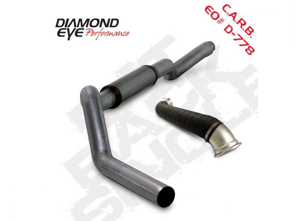 Cat Back Exhaust For 06-07 Silverado/Sierra 2500/3500 5 Inch Single Pass With Muffler Stainless Diamond Eye