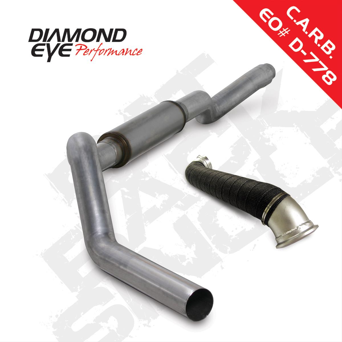 Cat Back Exhaust For 06-07 Silverado/Sierra 2500/3500 5 Inch Single Pass No Muffler Stainless Diamond Eye