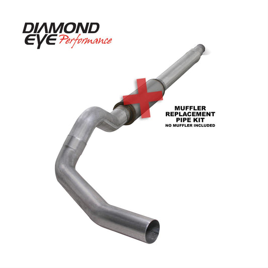 Cat Back Exhaust For 94-97.5 Ford F250/F350 Superduty 7.3L 5 Inch Single Pass No Muffler Aluminum Diamond Eye