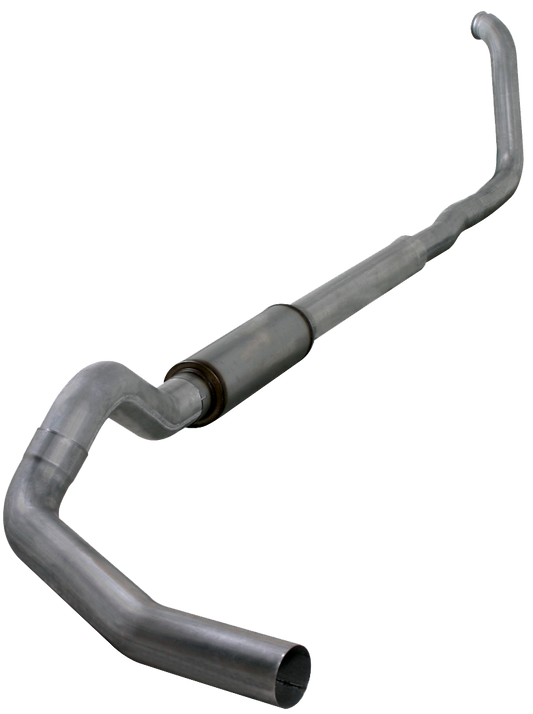 Turbo Back Exhaust 00-03.5 F250/F350 5 Inch Single In/ Single Out Pass With Muffler Stainless Diamond Eye