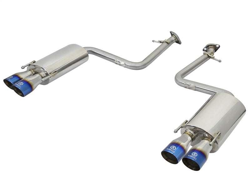 aFe Takeda 16-17 Lexus RC 200T 2.0L (t) 2in. SS Axle-Back Exhaust System w/Polished Blue Tips